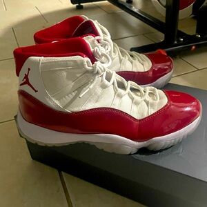 Kids Red and White Jordan Sneakers